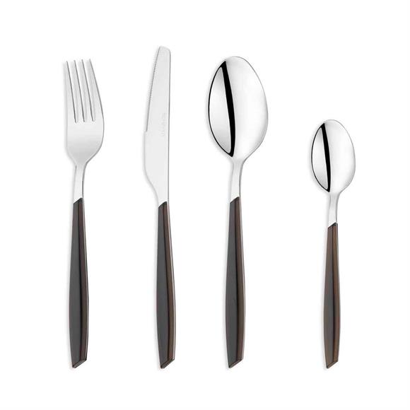 Schafer 1s4657-11001-sıy01 Mona 24 Parça Çatal Kaşık Bıçak Takımı Siyah